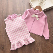 Load image into Gallery viewer, fashion girl Knit Bow Dresses

