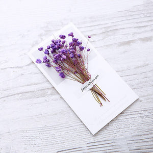 10pcs  Gift Card Wedding Invitations Greeting Cards Dried Flowers Handwritten Blessing Birthday Envelope thanksgiving