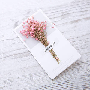 10pcs  Gift Card Wedding Invitations Greeting Cards Dried Flowers Handwritten Blessing Birthday Envelope thanksgiving