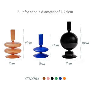Taper Candle Holders Glass Decoration