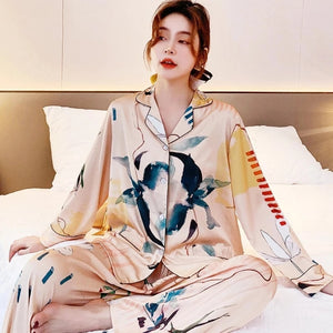 Anthropol New Plants  Satin Pijamas Set