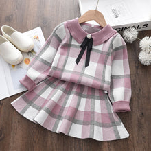Load image into Gallery viewer, fashion girl Knit Bow Dresses
