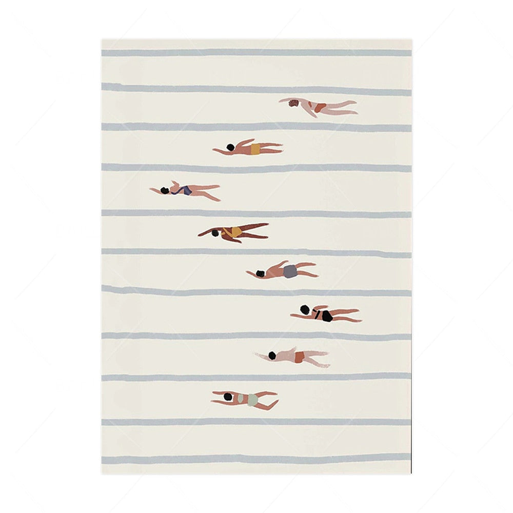 Women Swimmers Wall Art PrintsMinimalist Posters Swimming Pool