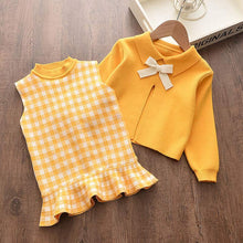 Load image into Gallery viewer, fashion girl Knit Bow Dresses
