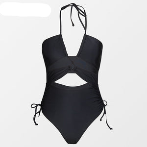 Black One-piece Swimsuit Beachwear