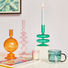 Load image into Gallery viewer, Taper Candle Holders Glass Decoration
