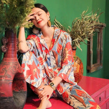 Load image into Gallery viewer, Anthropol New Plants  Satin Pijamas Set
