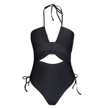 Load image into Gallery viewer, Black One-piece Swimsuit Beachwear

