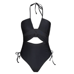 Black One-piece Swimsuit Beachwear