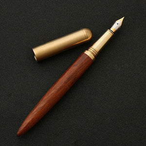 Luxury Brand Wood Fountain Pen 0.7mm Fine Nib Calligraphy Pens Writing Metal Wooden Gifts Stationery Office School Supplies