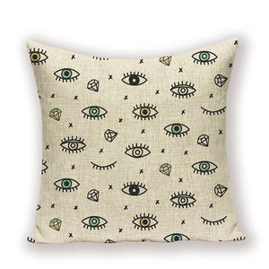Stella  Eye Cushion Covers Linen Home Decoration