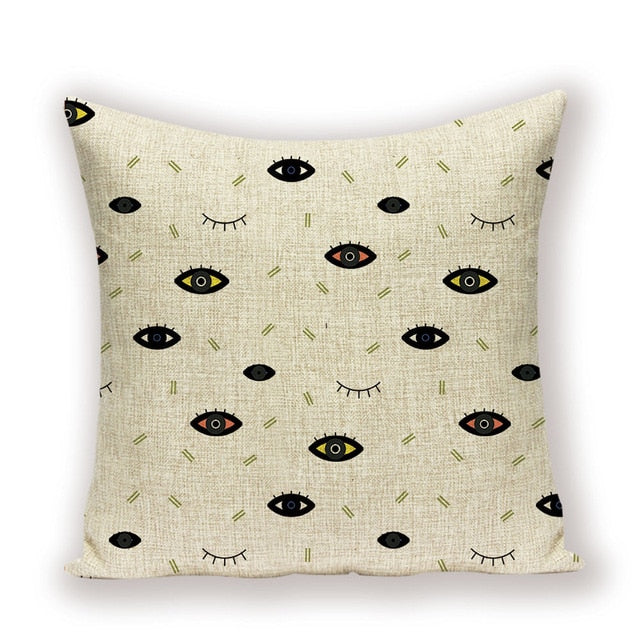 Stella  Eye Cushion Covers Linen Home Decoration