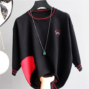 Red and white Love Knitted T Shirt