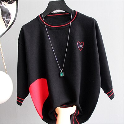 Red and white Love Knitted T Shirt
