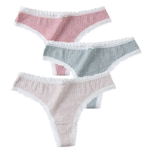 3 Pcs/Set  Panties G-String Cotton