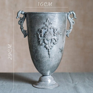 Vintage Old  Iron Vase Flower