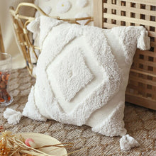 Load image into Gallery viewer, Cushion Cover 45x45cm Moroccan Style Tuft Tassels Handmade Decoration Pillow Cover Diamond Ivory Pink Blue Yellow For Sofa Bed
