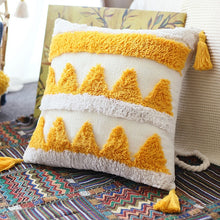 Load image into Gallery viewer, Moroccan Style Cushion Cover45x45cm/30x50cm Yellow Arrow Tuft Tassels Handmade Decoration Pillow Cover Sofa Bed
