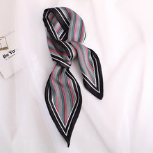 Load image into Gallery viewer, Sweet Love Print Women Small Silk Scarf Handle Bag Ribbons Female Head Scarves Sharp angle Green  90*10cm

