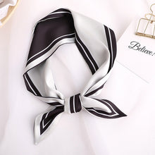 Load image into Gallery viewer, Sweet Love Print Women Small Silk Scarf Handle Bag Ribbons Female Head Scarves Sharp angle Green  90*10cm
