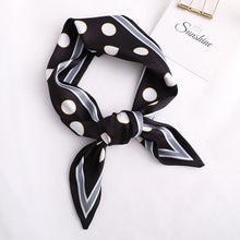Load image into Gallery viewer, Sweet Love Print Women Small Silk Scarf Handle Bag Ribbons Female Head Scarves Sharp angle Green  90*10cm
