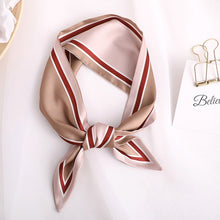 Load image into Gallery viewer, Sweet Love Print Women Small Silk Scarf Handle Bag Ribbons Female Head Scarves Sharp angle Green  90*10cm
