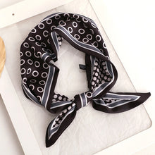Load image into Gallery viewer, Sweet Love Print Women Small Silk Scarf Handle Bag Ribbons Female Head Scarves Sharp angle Green  90*10cm
