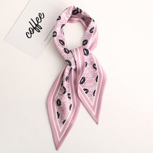 Load image into Gallery viewer, Sweet Love Print Women Small Silk Scarf Handle Bag Ribbons Female Head Scarves Sharp angle Green  90*10cm
