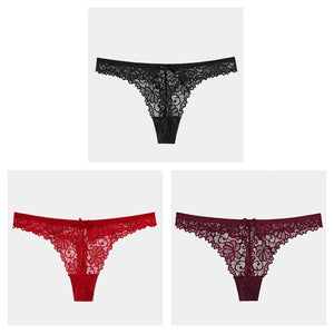 3Pcs/Lot  Lace Thong Low Waist Panties String