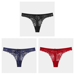 3Pcs/Lot  Lace Thong Low Waist Panties String