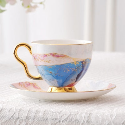 Valentina Hand painted High-grade Coffee Cup Saucer Set English