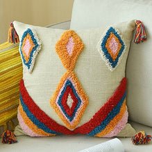 Load image into Gallery viewer, Handmade Luxury Moroccan Style Cushion Cover Wool Tassels Boho Style Ethnic Colorful Pillow Cover 45x45cm/30x50cm HomeDecoration
