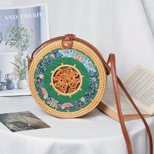 Alia  Rattan Bag Round