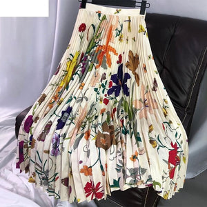 Spring Flower Printed Skirt