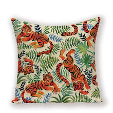 Load image into Gallery viewer, Green  Tiger Animal Pillow Cover 45*45 Jungle
