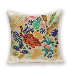 Load image into Gallery viewer, Green  Tiger Animal Pillow Cover 45*45 Jungle
