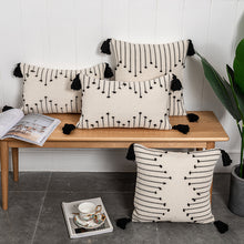 Load image into Gallery viewer, Geometric cushion cover Tassels pillow cover Woven Thick Rug Cushion cover  45x45cm/30x50cm

