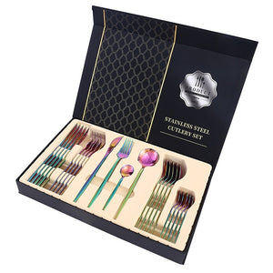 LUXURY 24pcs Knife Fork Spoon Gold  Set