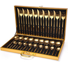 Load image into Gallery viewer, Luxury 24Pcs/set Gold Cutlery Silverware Set
