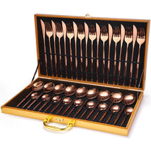 Load image into Gallery viewer, Luxury 24Pcs/set Gold Cutlery Silverware Set
