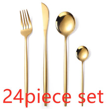 Load image into Gallery viewer, Luxury 24Pcs/set Gold Cutlery Silverware Set
