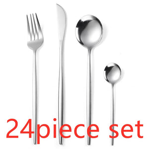 Luxury 24Pcs/set Gold Cutlery Silverware Set