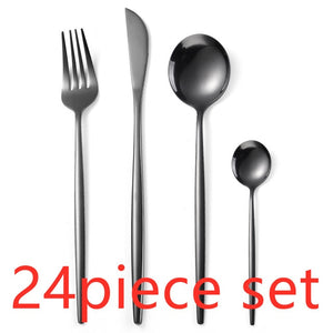 Luxury 24Pcs/set Gold Cutlery Silverware Set