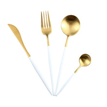 Load image into Gallery viewer, White &amp; Gold Dinnerware
