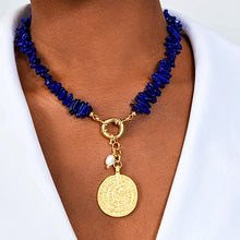 Load image into Gallery viewer, Blue Gravel Necklace  Indian Pendant
