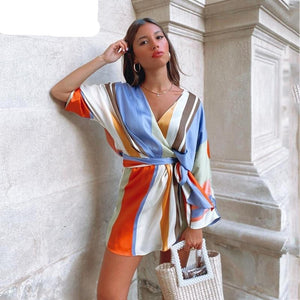 Rainbow Stripe Mini Dress
