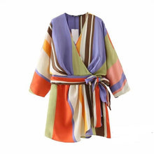 Load image into Gallery viewer, Rainbow Stripe Mini Dress
