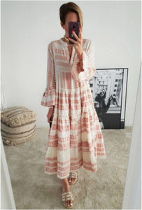 Boho Hunter Fashion Geometric Print Dress
