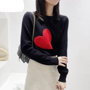Anthro SUNDRY SWEATER with BIG RED HEART
