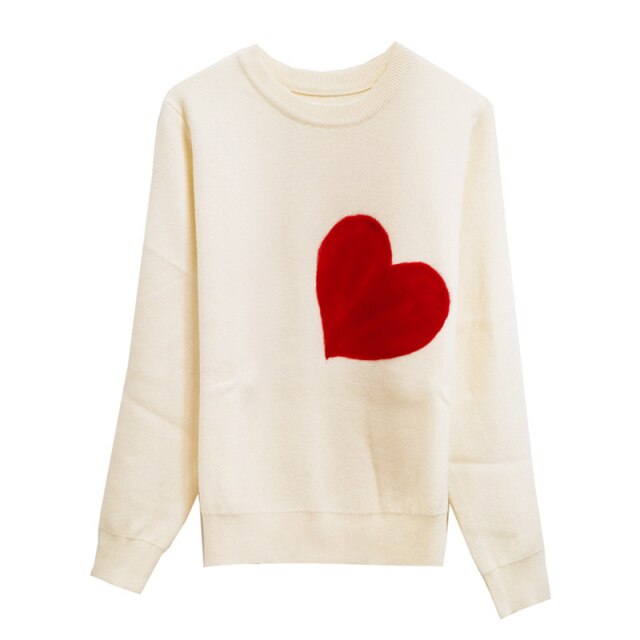 Anthro SUNDRY SWEATER with BIG RED HEART